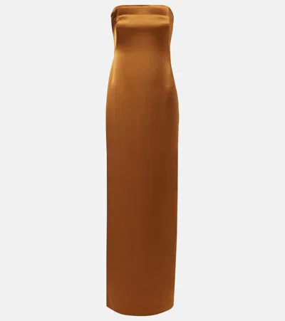 缎布紧身胸衣式长礼服