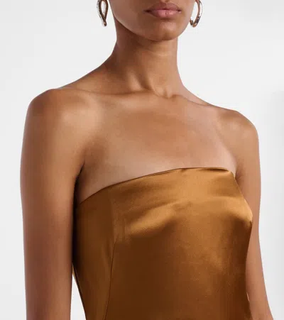 缎布紧身胸衣式长礼服