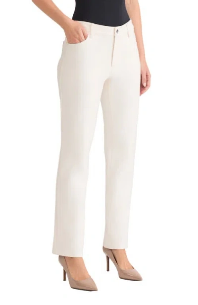 Jones New York Women's Lexington High Rise Straight Leg Pants In White