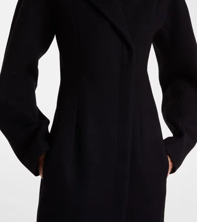 Jacquemus Womens Black Curvo Notch-lapels Wool Coat In Black