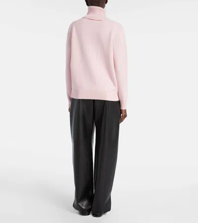 Givenchy Turtleneck Logo Wool-cashmere Sweater In Pink