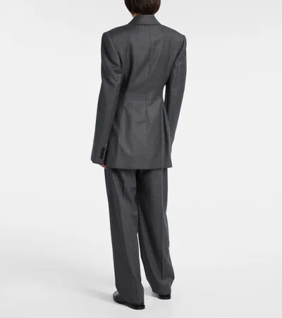 Givenchy Double-breasted Jacket In Wool In Gray