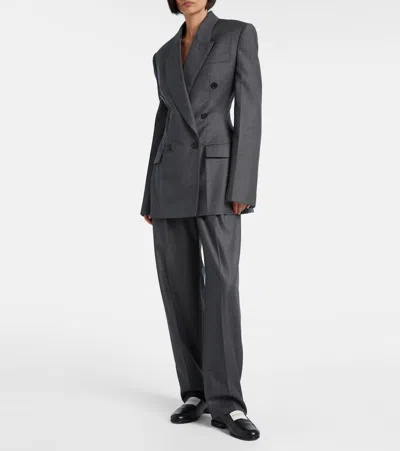 Givenchy Double-breasted Jacket In Wool In Gray