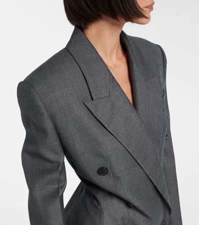 Givenchy Double-breasted Jacket In Wool In Gray