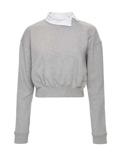 A.w.a.k.e. Asymmetric-collar Sweatshirt In Gray