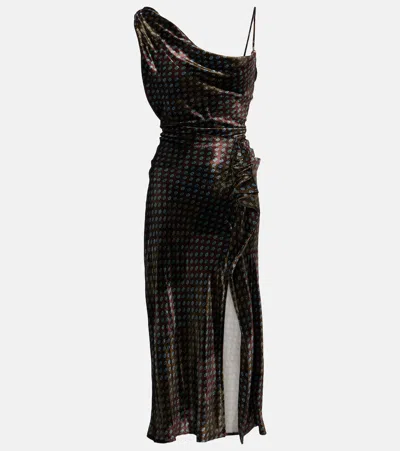 Dries Van Noten Asymmetric Printed Gown In Multi