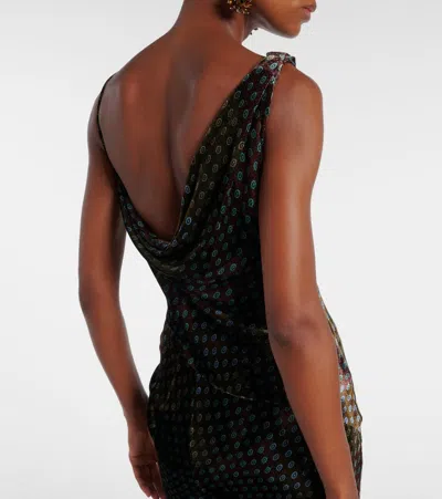 Dries Van Noten Asymmetric Printed Gown In Multi