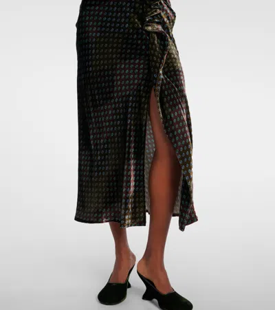 Dries Van Noten Asymmetric Printed Gown In Multi