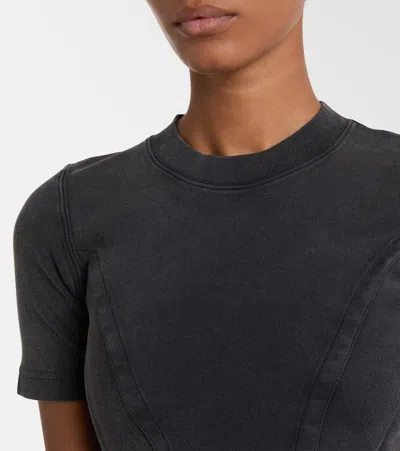 Balenciaga Washed Black Corset-style T-shirt In Gray