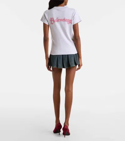 Balenciaga White T-shirt With Logo Prints In White