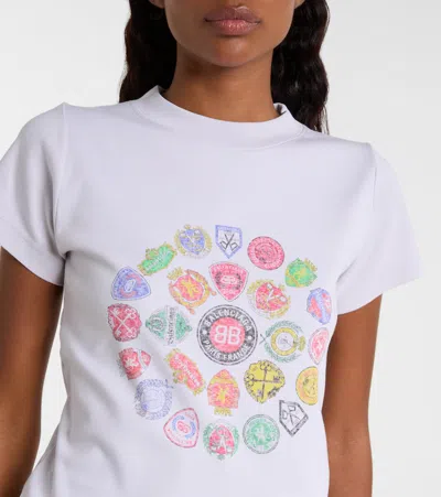 Balenciaga White T-shirt With Logo Prints In White