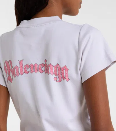 Balenciaga White T-shirt With Logo Prints In White