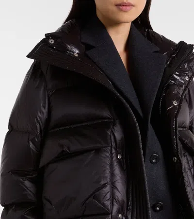 Sacai Layered Wool Down Jacket In Black