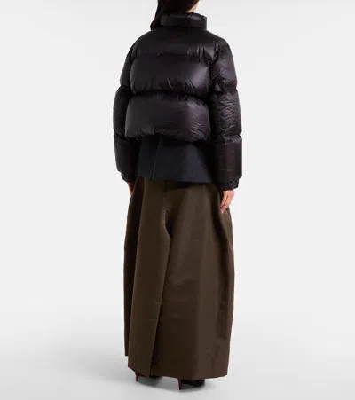 Sacai Layered Wool Down Jacket In Black