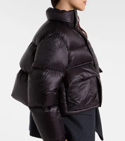Sacai Layered Wool Down Jacket In Black