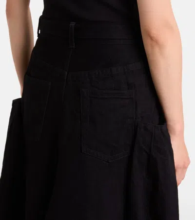 Sacai Denim Maxi Skirt In Black