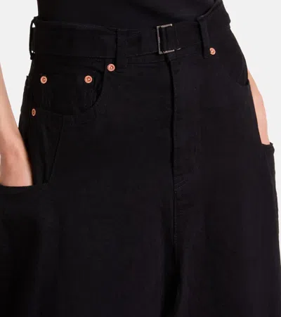 Sacai Denim Maxi Skirt In Black