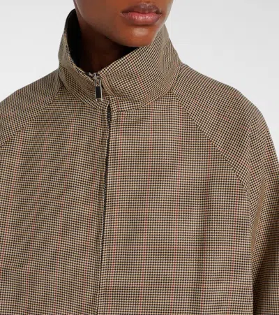 The Frankie Shop Baxter Houndstooth Blouson Jacket In Brown