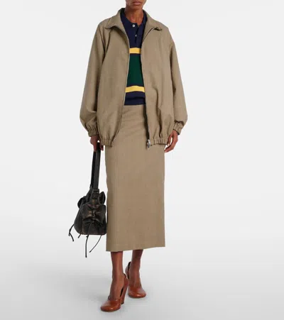 The Frankie Shop Baxter Houndstooth Blouson Jacket In Brown