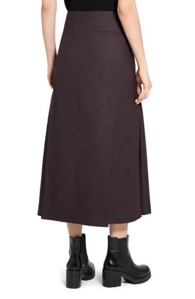 Theory Trouser Front Maxi Skirt In Brown
