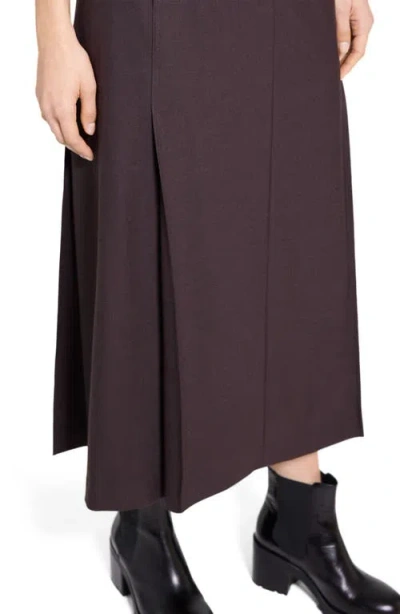 Theory Trouser Front Maxi Skirt In Brown