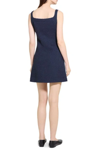 Theory Sleeveless Tweed Minidress In Blue