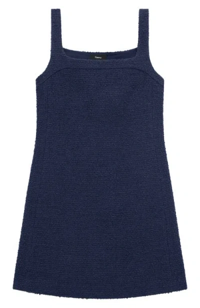 Theory Sleeveless Tweed Minidress In Blue
