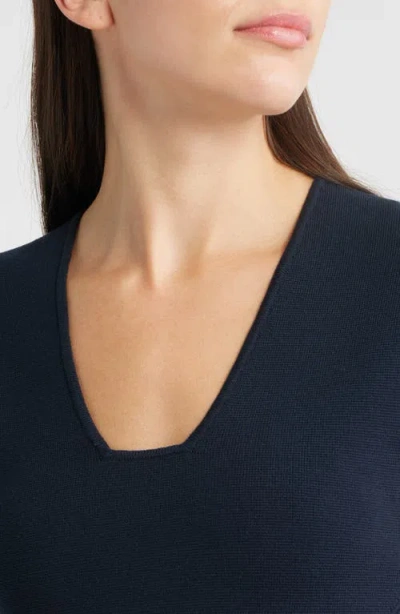 Hugo Boss Boss Flissani Pleated Mixed Media A-line Dress In Blue