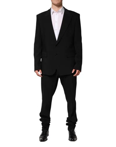 Pre-owned Dolce & Gabbana Black Cotton Single Breasted 2 Piece Men's Suit ()