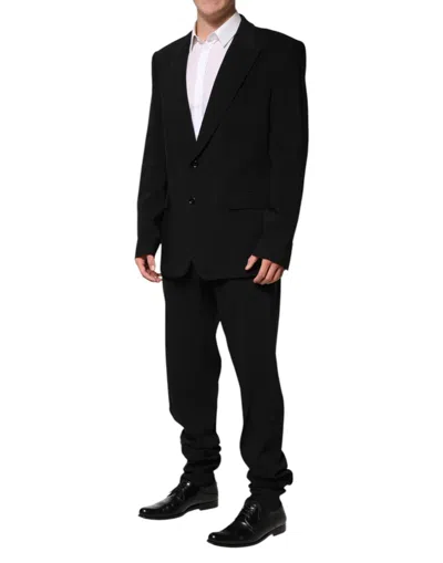 Pre-owned Dolce & Gabbana Black Cotton Single Breasted 2 Piece Men's Suit ()