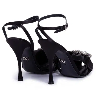 Dolce & Gabbana Black Goatskin Sandal In Multi