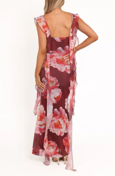Petal And Pup Petal & Pup Chiara Floral Flutter Ruffle Maxi Dress In Multi