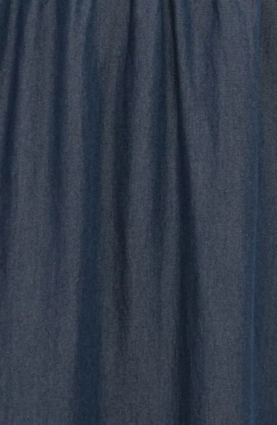 Petal And Pup Petal & Pup Steele Puff Sleeve Tiered Chambray Midi Dress In Multi