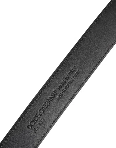 Dolce & Gabbana Black Leather Classic Metal Dg Buckle Belt In Black