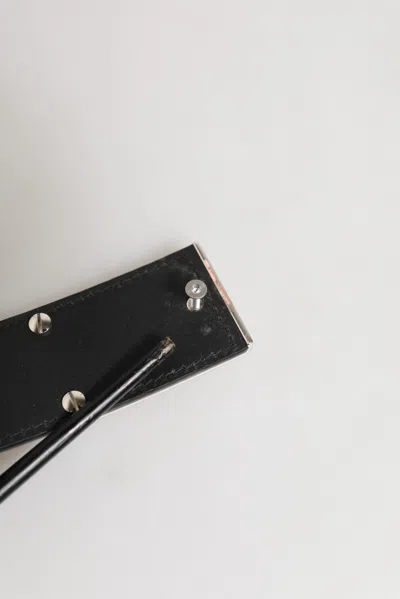 Pre-owned Dolce & Gabbana Black Leather Classic Metal Logo Buckle Men's Belt ()