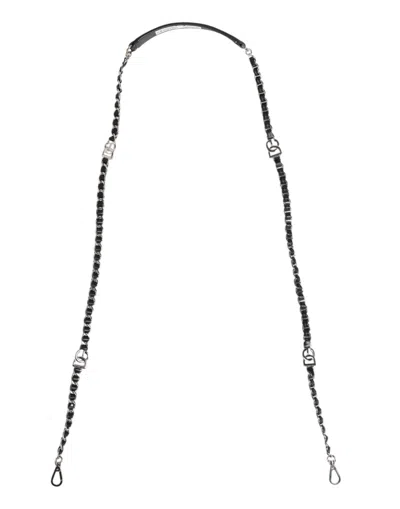 Pre-owned Dolce & Gabbana Black Leather Dg Logo Chain Bag Shoulder Women's Strap ()