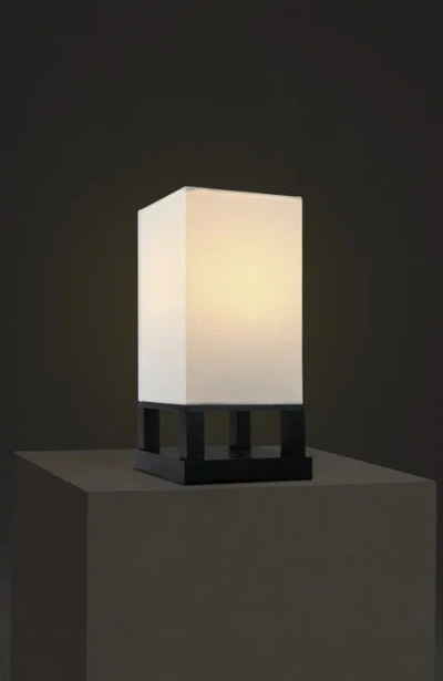 Brightech Maxwell Table 14" Modern Led Japandi-inspired Bedside Table Lamp With Usb Charging Port, B In White