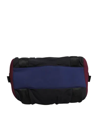 Pre-owned Dolce & Gabbana Black Maroon Hand Shoulder Duffel Travel Men's Bag ()