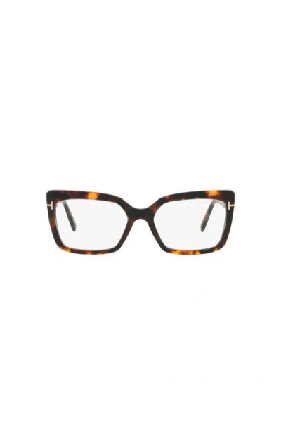 Tom Ford 55mm Rectangle Optical Glasses In Multi