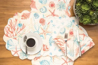 C & F Home C&f Home Shelly Shores Placemat, Set Of 6, 13" X 19" In Multi