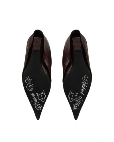 Naked Wolfe Stated Pointed-toe Burgundy Knee-high Boots In Burgundy