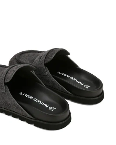 Naked Wolfe Cord Suede Slipper In Gray