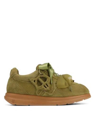 Naked Wolfe Expense Suede Sneaker In Green