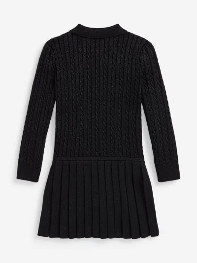 Ralph Lauren Girls Cotton Knit Dress In Black