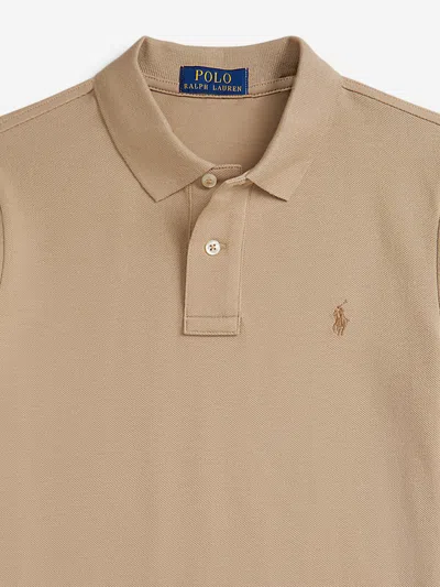 Ralph Lauren Boys Logo Polo Shirt In Brown