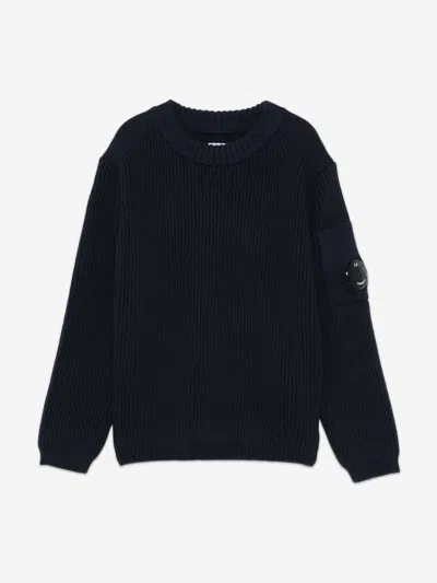 C.p. Company Boys Lens Jumper In Blue
