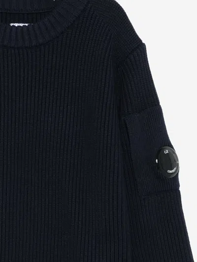 C.p. Company Boys Lens Jumper In Blue
