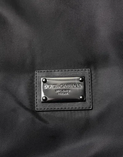 Pre-owned Dolce & Gabbana Black Polyester Logo Plaque Bomber Men's Jacket ()