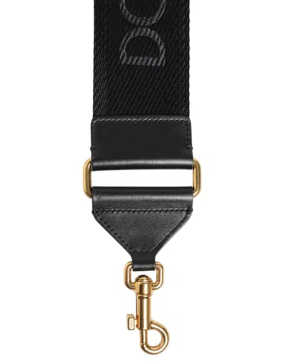 Dolce & Gabbana Black Solid Viscose Bag Shoulder Women's Strap In Black