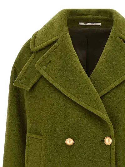 Tagliatore 'sheila' Coat Double-breasted Flap Pockets In Green